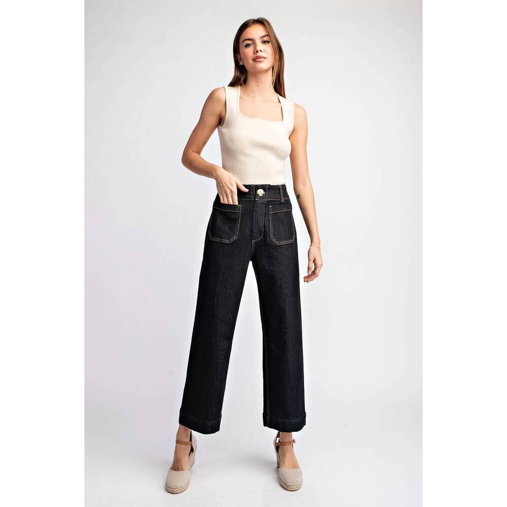 NEW EE:SOME midnight muse cropped denim pants in blue